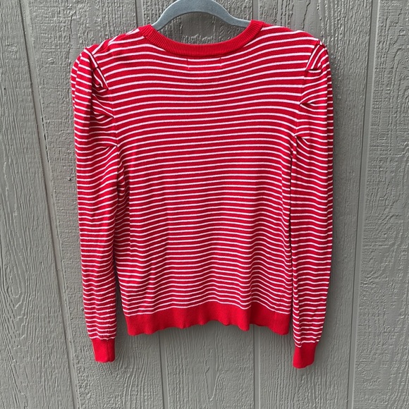 Popsugar Red & White Striped Sweater. Size L. - Picture 2 of 3